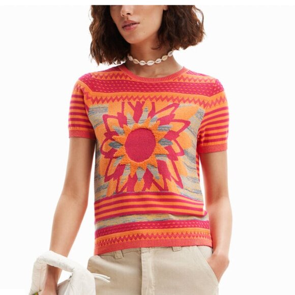 Desigual Knit Flower tee - Picture 1 of 5